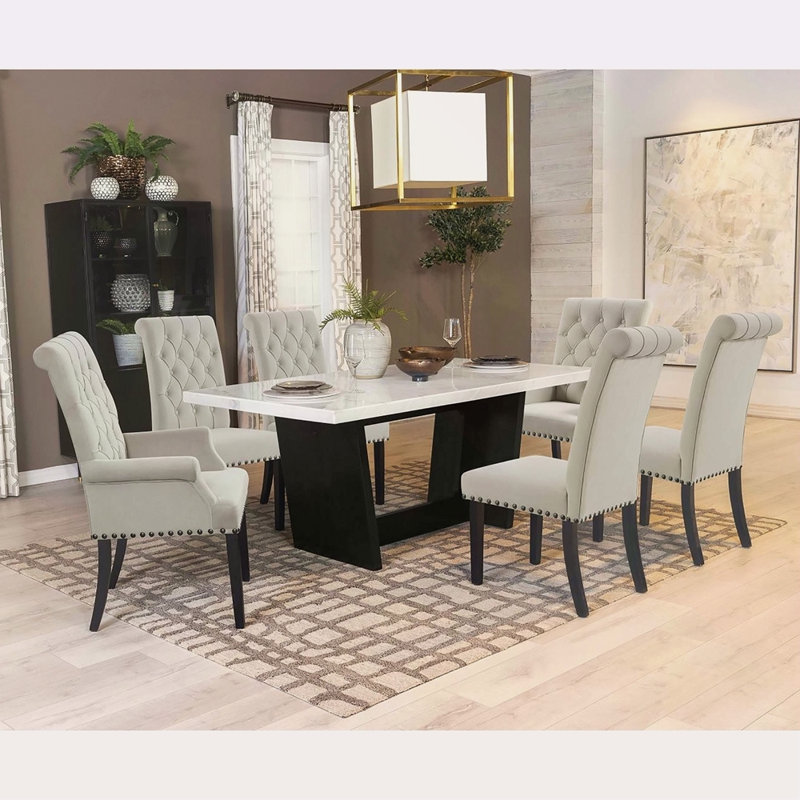 Ensemble de 2 chaises d'appoint capitonnées, Velours gris