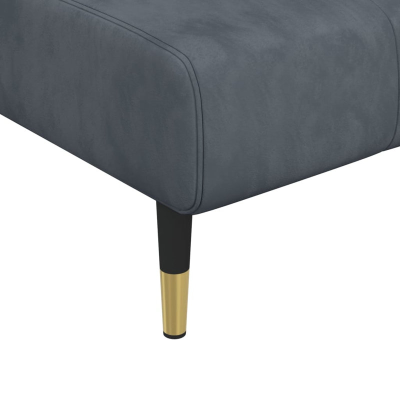 Chaise longue rembourrée Chilt, Velours gris foncé