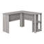Bureau d'ordinateur en L avec tablettes de rangement en stratifié gris ardoise, 47 po x 47 po, poste de travail d'angle-130121293-130121295