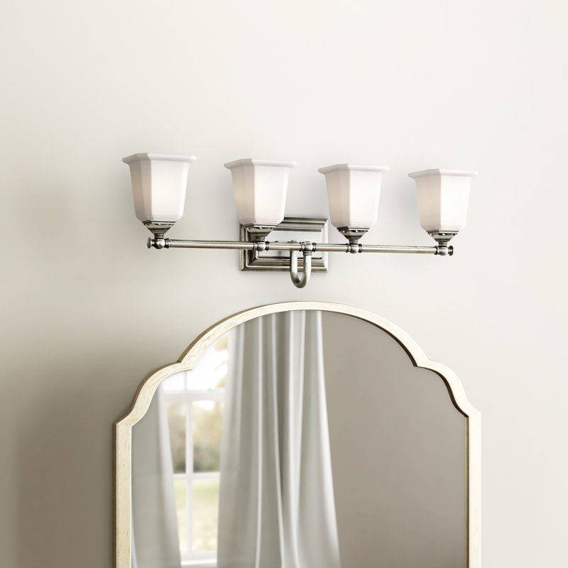 Bima 4 - Light Dimmable Vanity Light, Opal Etched, Polished Chrome