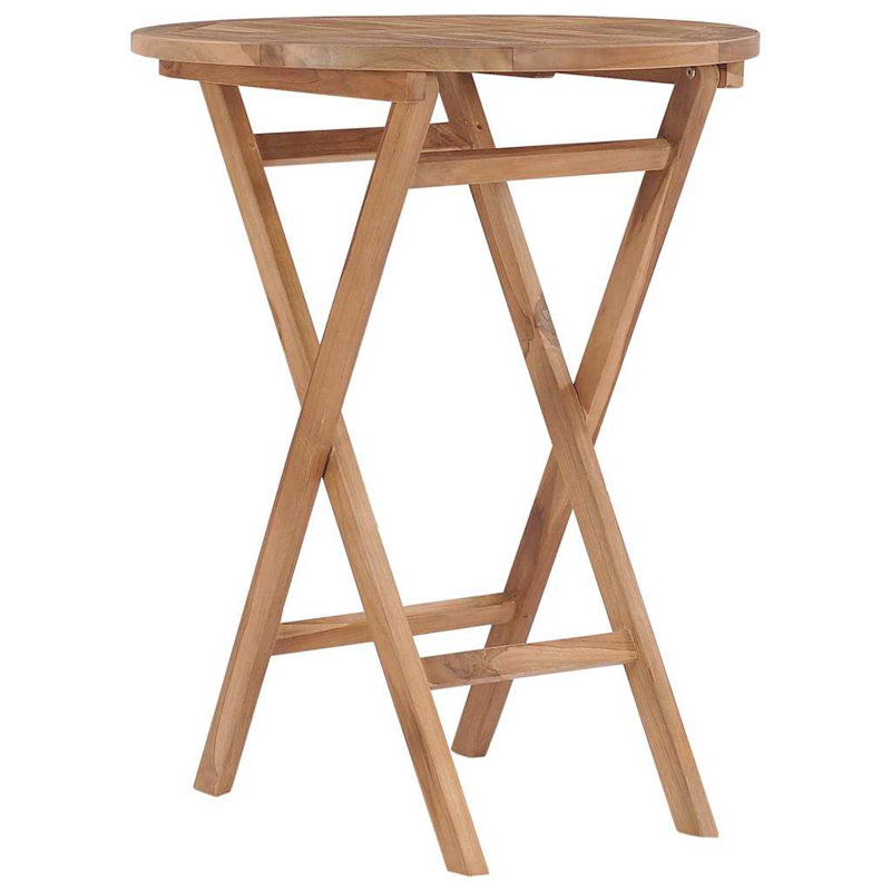Mulak 2 - Person Teak Patio Dining Set with Round Table, Light Oak