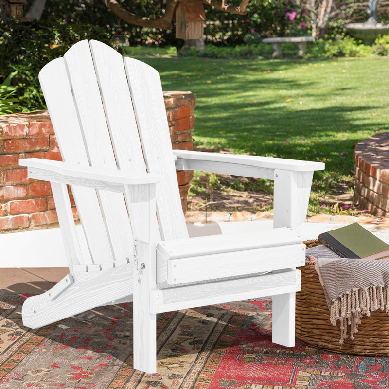 Chaise Adirondack en acier PEHD pliable, Blanc