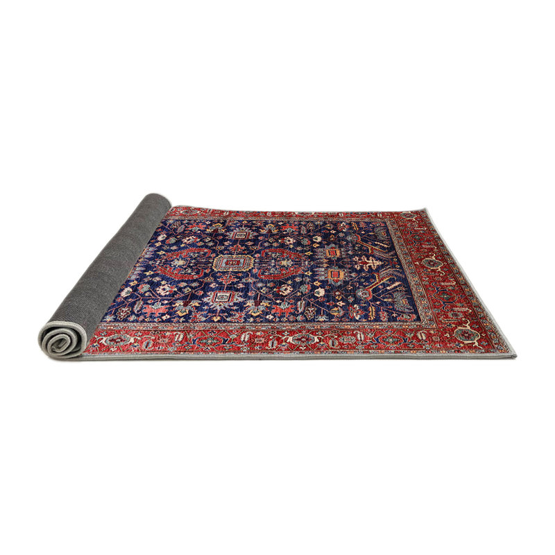 Tapis oriental bleu / rouge, Rond 5 pi