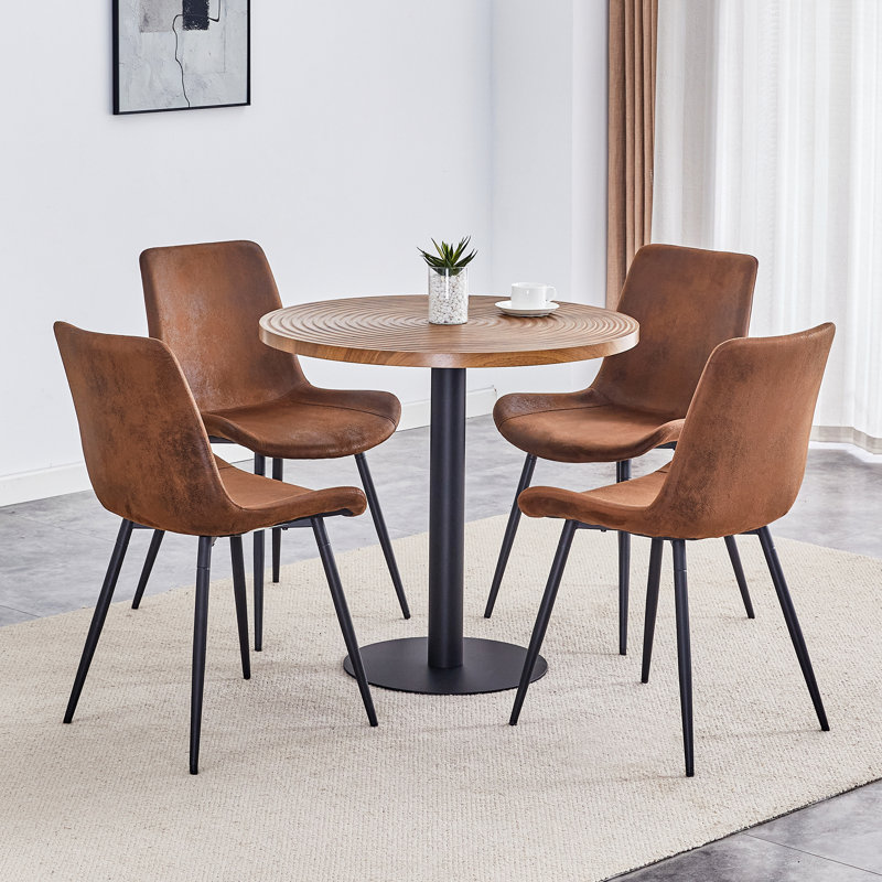 Ensemble de table de salle à manger pour 4 personnes avec table ronde de 31,5 po et 4 chaises