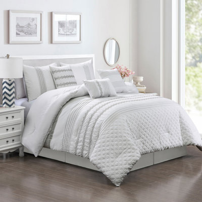 Ensemble d'édredon 7 pièces en microfibre brossée moderne - literie douce, luxueuse et respirante pour une bonne nuit de sommeil - hypoallergénique, facile d'entretien et douce comme une plume