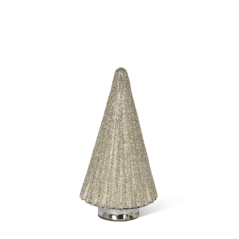 Decorative Glass Trees, Silver, Set of 3