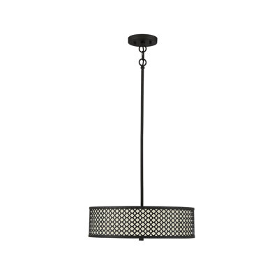 Mike 3 - Light Single Drum Pendant in Black