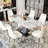 7 - Piece Sintered Stone Top Pedestal Dining Table Set-1108179374