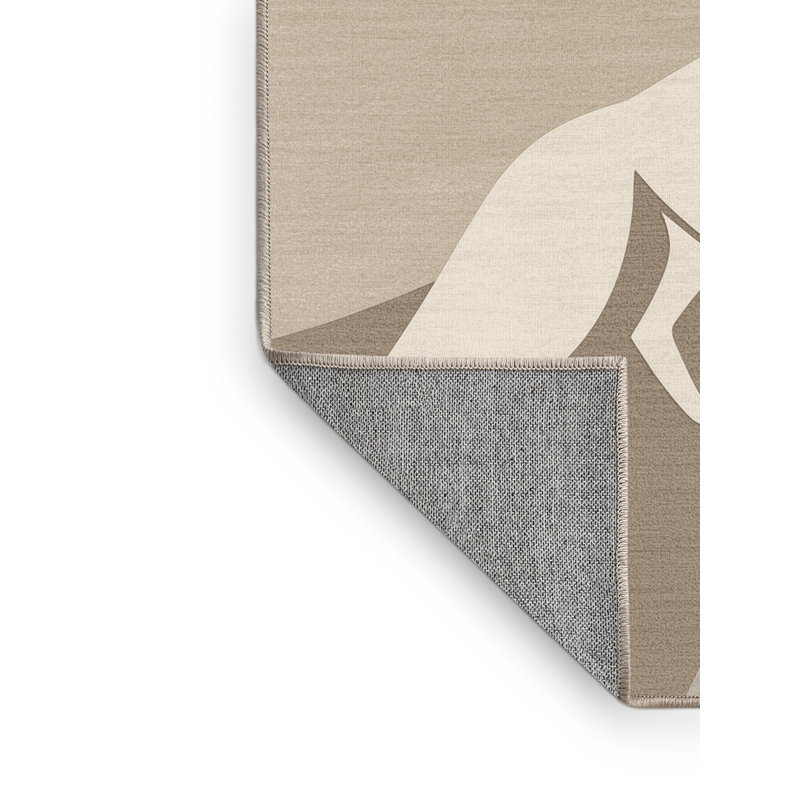 Tapis beige lavable à la machine Osazee, 8 x 12