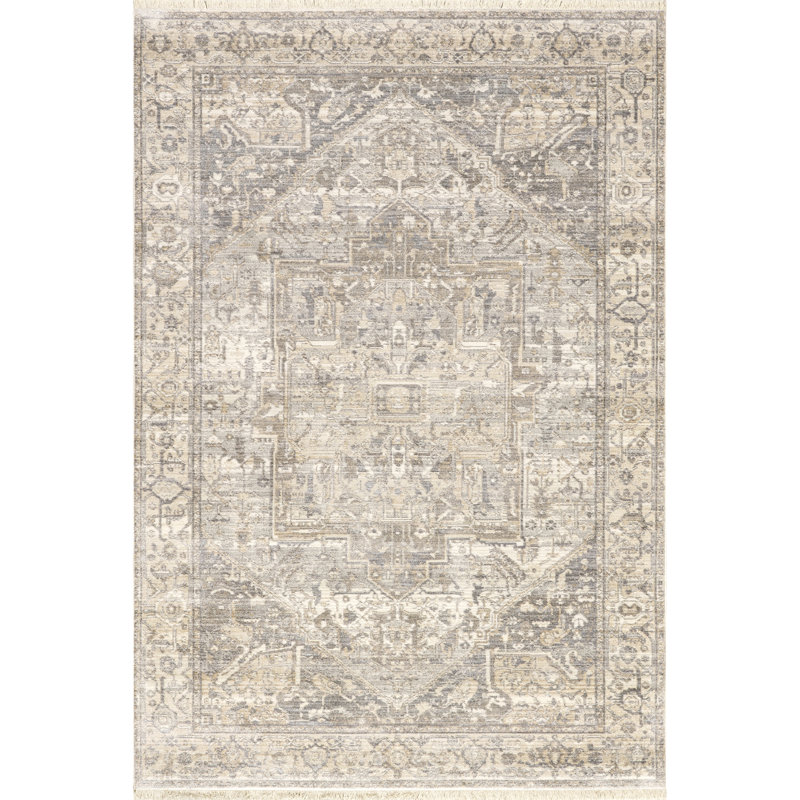 Tapis neutre / beige Wideman, Rectangle 6 pi 7 po x 9 pi 4 po