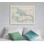 Map Of West Indies 1 Framed Print-914119934