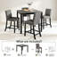Ensemble de table 5 pièces à hauteur de comptoir avec 4 chaises, ensemble de table à hauteur de comptoir pour 4 personnes, ensemble de table à hauteur de comptoir en bois