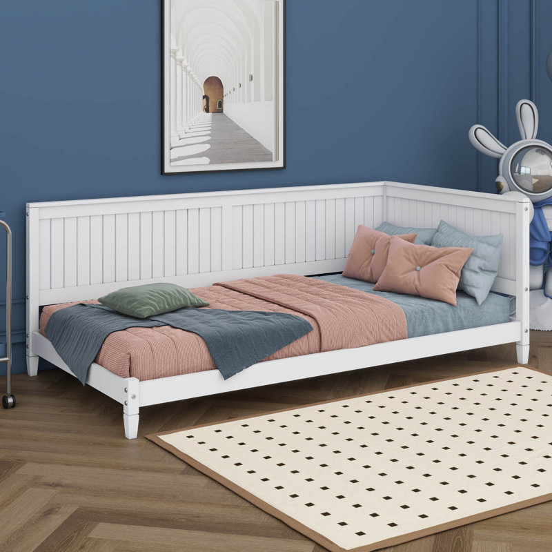 Ingus Wood Mid-Century Modern Daybed, Full, White