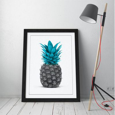 Pineapple Black And White - Single Picture Frame Print on Canvas