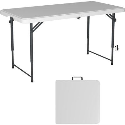 Table pliante 4 pieds, pliante en plastique robuste