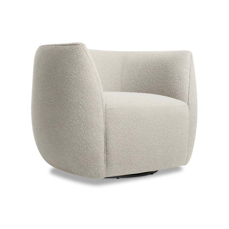 Council Upholstered Swivel Barrel Chair, Kelso Sand 100% Polyester