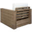 Fauteuil pivotant en eucalyptus de Santiago