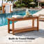 Banc de douche de 41 po, siège de tabouret de salle de bain imperméable à l'eau HiPS, banc intérieur / extérieur toutes saisons avec tablette et pieds antidérapants, teck-1079058449-1079058450