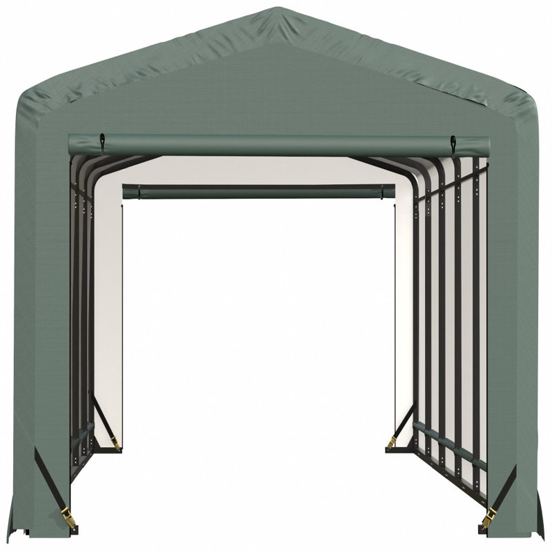 Garage Shelterube résistant au vent et à la neige, vert 10 x 27 x 8
