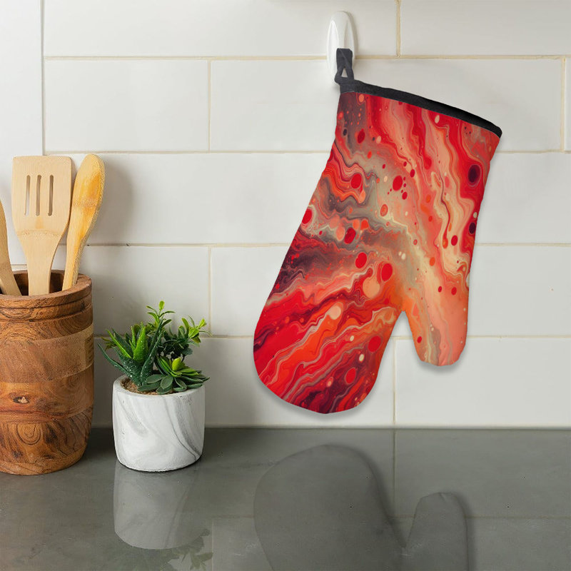 Rippling Marble Patterns Oven Mitt Cotton Twill