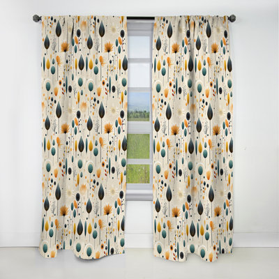 Rideau occultant en velours scandinave Mid-Century Harmony II - 1 panneau