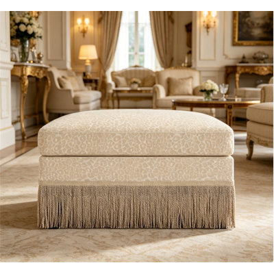 Leopard Print Chenille Ottoman - Soft, Elegant, And Versatile For Modern Living Spaces