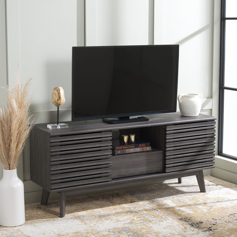 Meuble télé pour téléviseur de 60 po ou moins calleen, Noir patiné