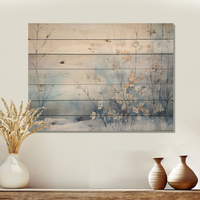 Frosty Scenic Winter Landscape III - Winter Landscape On Wood Print