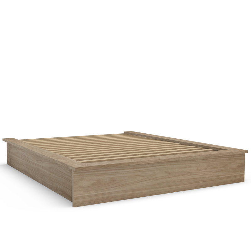 Gracie Oaks Cannella Queen Bed Frame, Light Oak | Wayfair