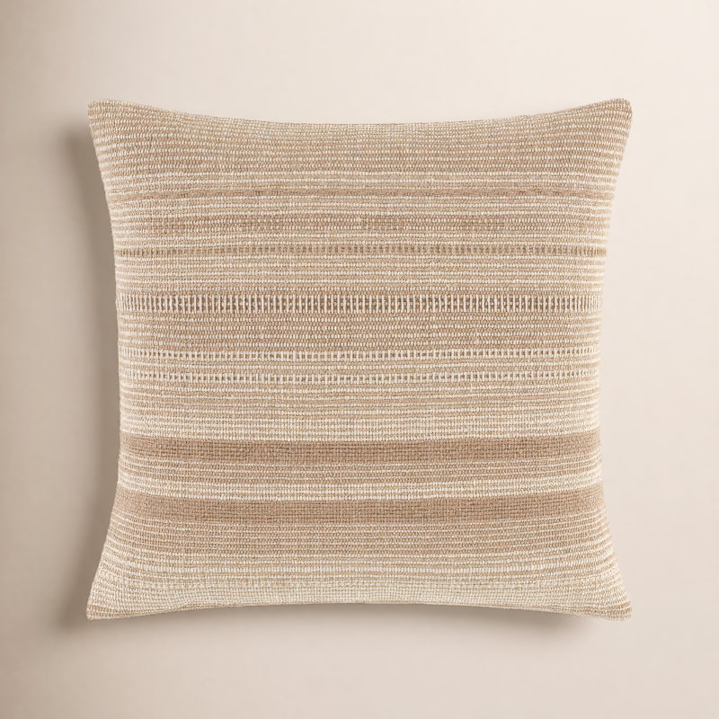 Dalton  Accent Pillow Cover, Tan/Beige, Pillow Cover Only - No Insert, Square 22"