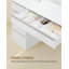 Dressing Table with 8 Drawers, Vanity Desk with Large Mirror and Colorful Lights, Adjustable Brightness, Makeup Desk with Jewelry Storage, 120 cm Tabletop with Bedside Table, White 