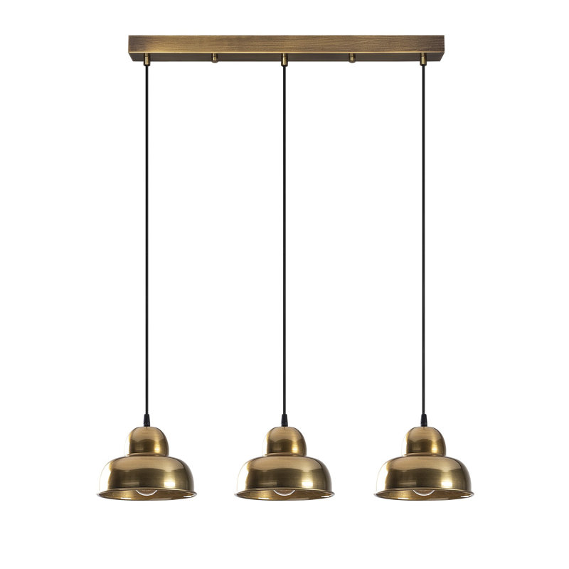Vintage Glam Chandelier, Adjustable Height, Iron Body, 43.3 x 15.7 inches | 3 x E27 Max 40W Sockets | Elegant Scandinavian Design, Perfect for Dining Room, Living Room & Entryway Decor, IP20 Rated