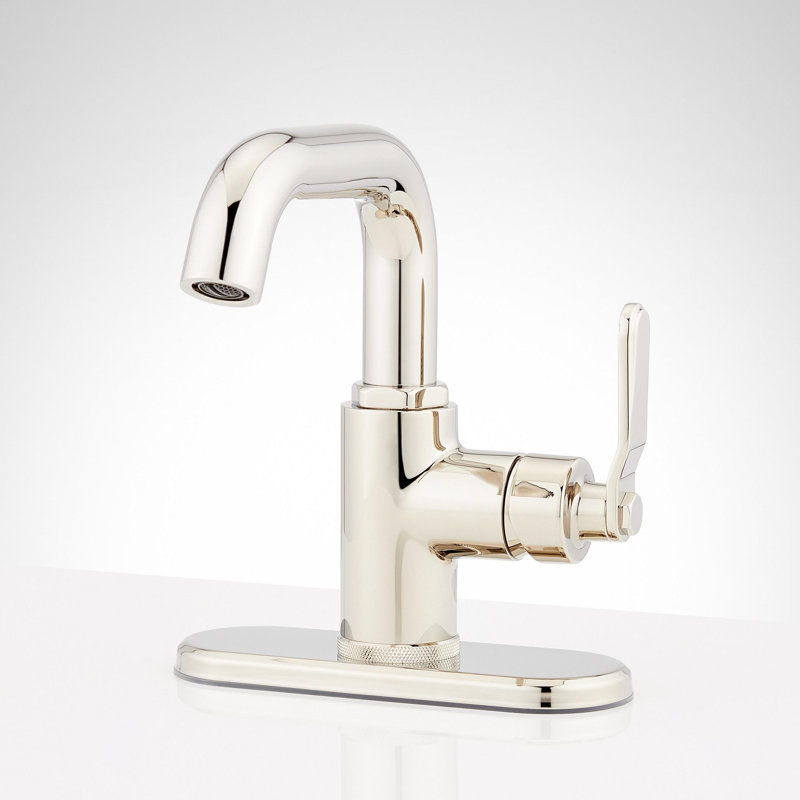Gunther 1.2 GPM Single Hole Bathroom Faucet, Polished Nickel