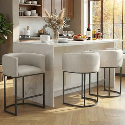 Ensemble de 3 tabourets de bar comptoir en cuir Pu