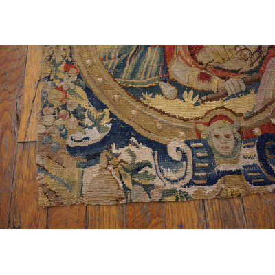Antique Tapestry Flemish Flat Weave Rug