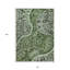 Tapis extérieur lavable à motif de médaillon floral vert olive 10 pi x 14 pi