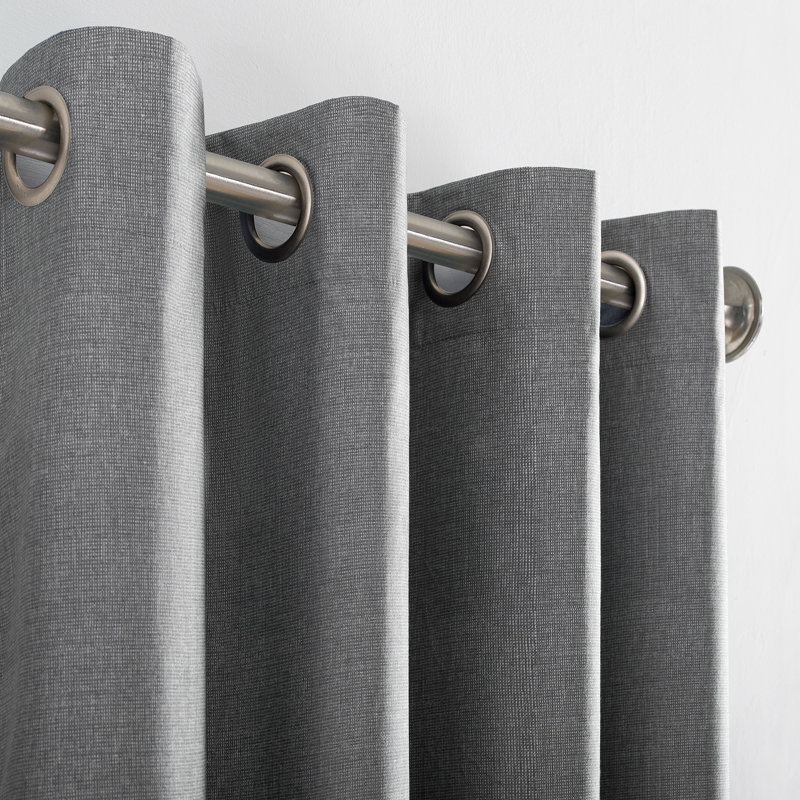 Gray Polyester Blackout Grommet Curtain Panel 50x108