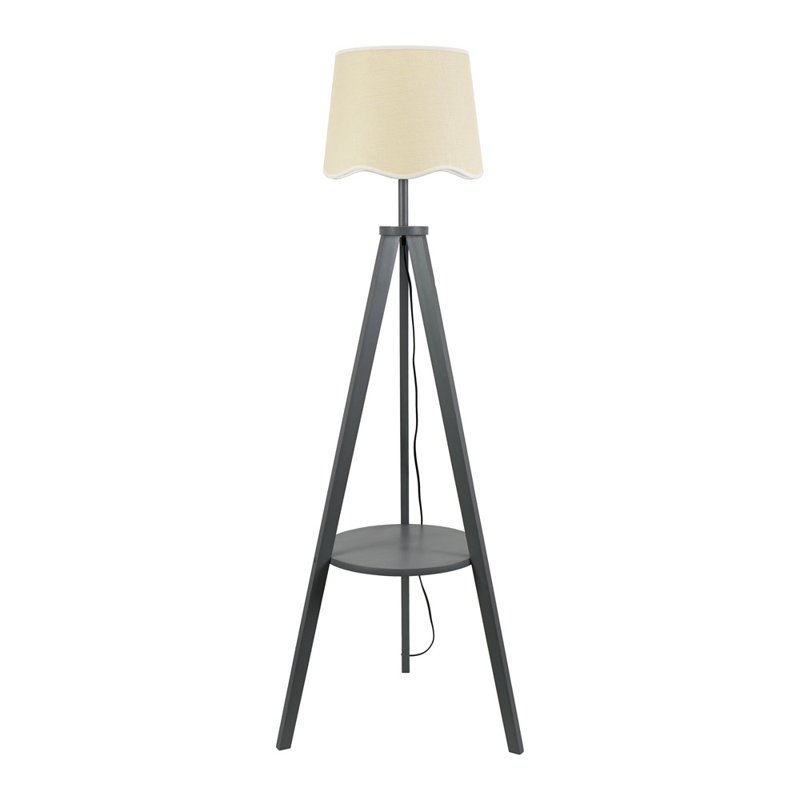 Ryelan 151cm Tripod Floor Lamp, Grey, No, Natural