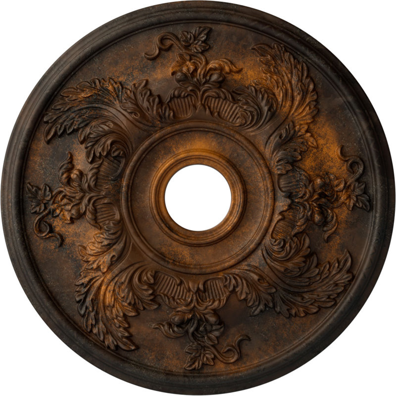 Médaillon de plafond torsadé 23 5/8 po x P 4 5/8 po x P 1 7/8 po (convient aux auvents jusqu'à 8 3/8 po), rouille