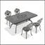 Ensemble 5 pièces de mobilier de salle à manger en aluminium coulé avec cadre