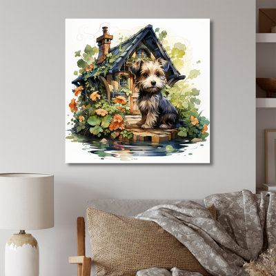 Cozy Yorkshire Terrier Cottage - Dog Wall Art