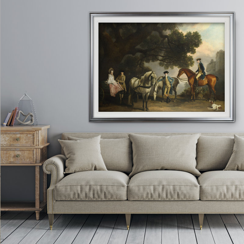 « melbourne familles », impression, Cadre argenté, H 31 po x l 43 po x P 1,5 po