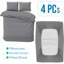 Onorino Luxury 4-Piece Dyed Duvet Set with Pillowcases or Fitted sheet (4 in 1)-606324662-606324655