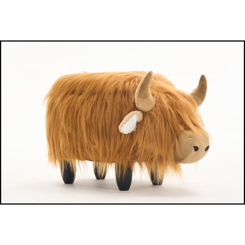 Repose-pieds avec rangement caché Highland Cow
