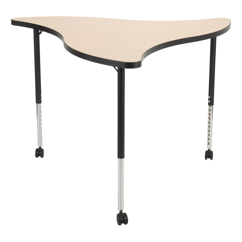 Table d'activité mobile à roulettes à hauteur réglable 48 "x 44" Structure Series, Noir, Érable