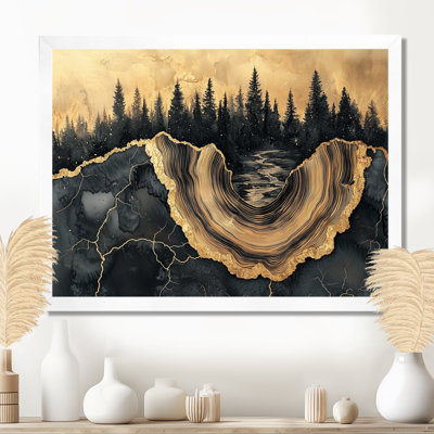Forêt forêt de cristal onyx noir V - forêt, art mural