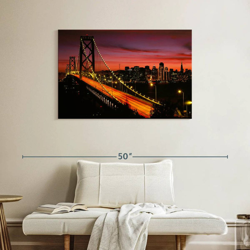 Lilie luisant sur le pont de San Francisco, H 26 po x l 39 po