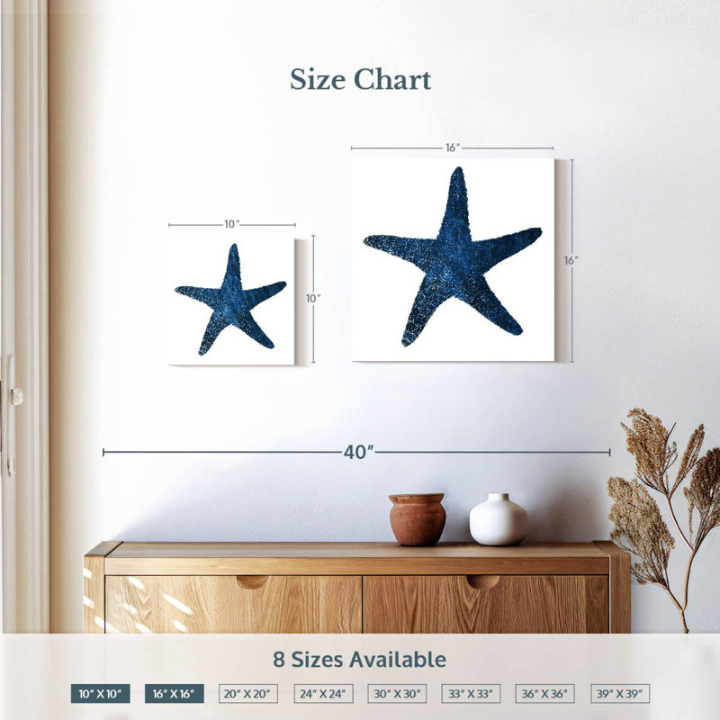 Aletra Navy Starfish, 10" H x 10" W