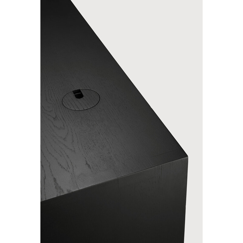 U Solid Wood Writing Desk, Oak Black, 30" H x 55.5" W x 28" D