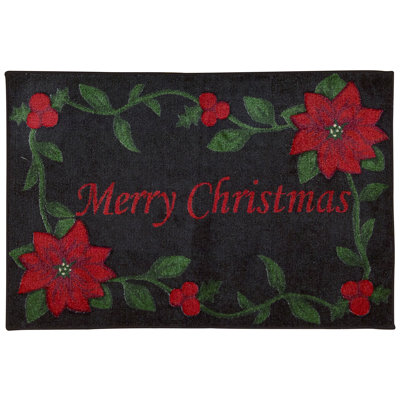 Tapis noir Bettsville Merry Christmas